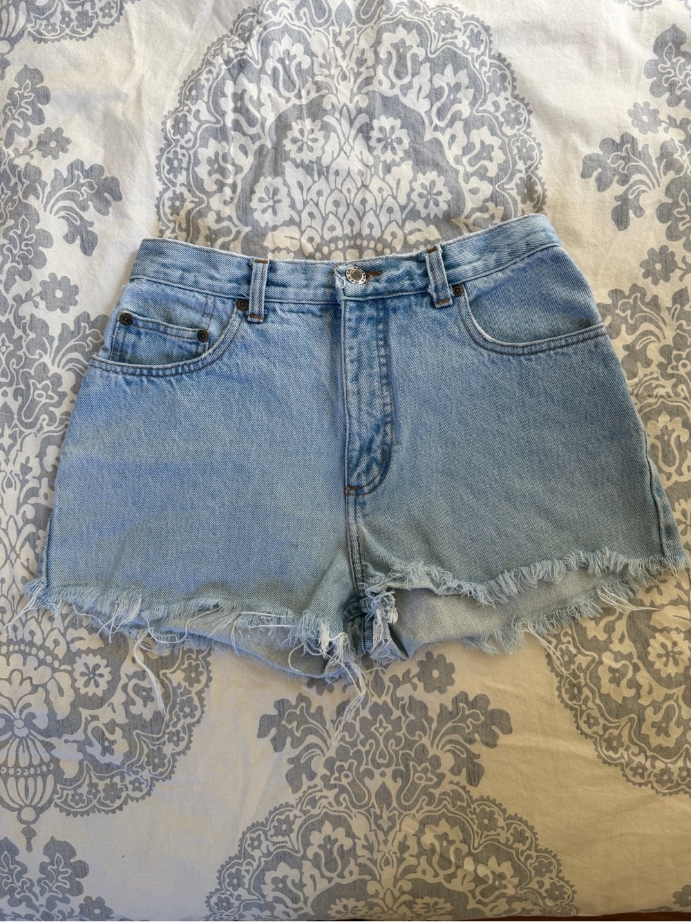 Arizona Jean Company Light Blue Frayed Denim Shorts